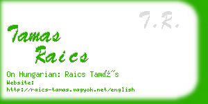 tamas raics business card